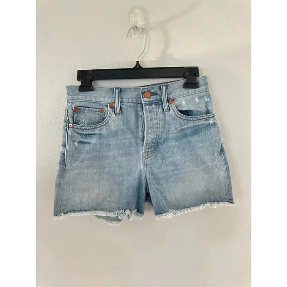 Madewell Raw Hem Button Fly High Rise Shorts118 - Picture 1 of 3